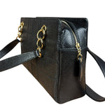 Chanel Black Choco Bar Stitch Caviar Chain Tote 2002