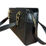 Chanel Black Choco Bar Stitch Caviar Chain Tote 2002