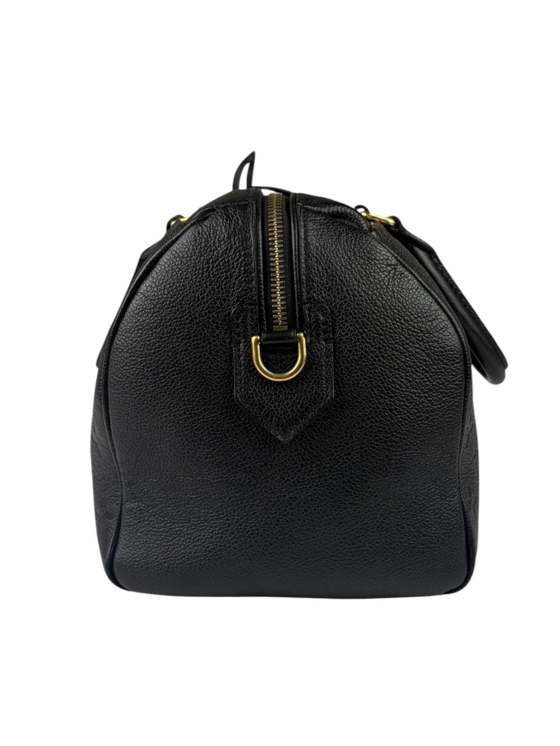 Louis Vuitton Black Monogram Bandouliere NM Empreinte Noir Speedy 30