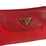 Prada Red Tessuto Nylon/Saffiano Leather Trim Two-Way Bag