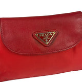 Prada Red Tessuto Nylon/Saffiano Leather Trim Two-Way Bag