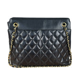 Chanel Vintage Black Quilted Leather Chain Tote/Shoulder Bag 1999