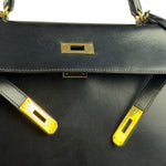 Hermes Kelly 32 Black Box Leather 1991