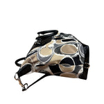 Coach Vintage Trim Leather Hand Drawn Scarf Print Satchel Two-Way Bag