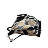 Coach Vintage Trim Leather Hand Drawn Scarf Print Satchel Two-Way Bag
