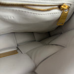 Bottega Veneta White Leather Padded Cassette Chain Bag