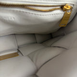Bottega Veneta White Leather Padded Cassette Chain Bag