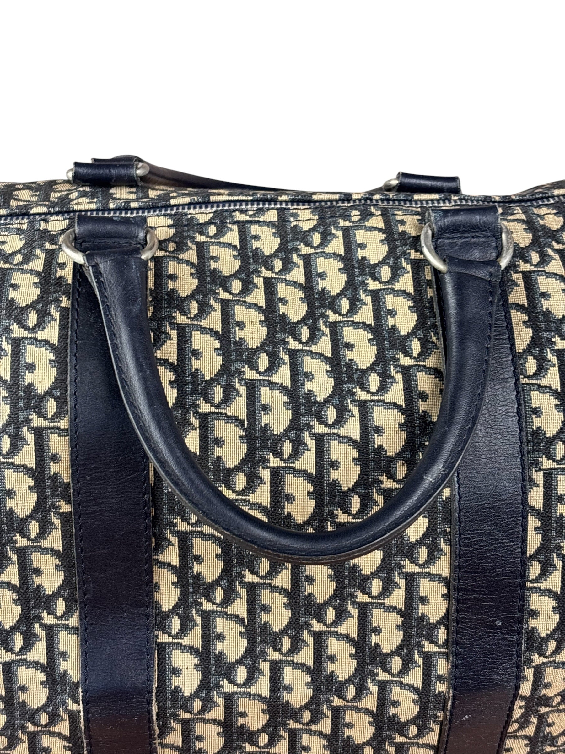 Christian Dior Vintage Navy Blue Trotter Boston Handbag