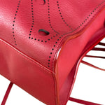 Balenciaga Red Leather Blackout City Two-Way Bag
