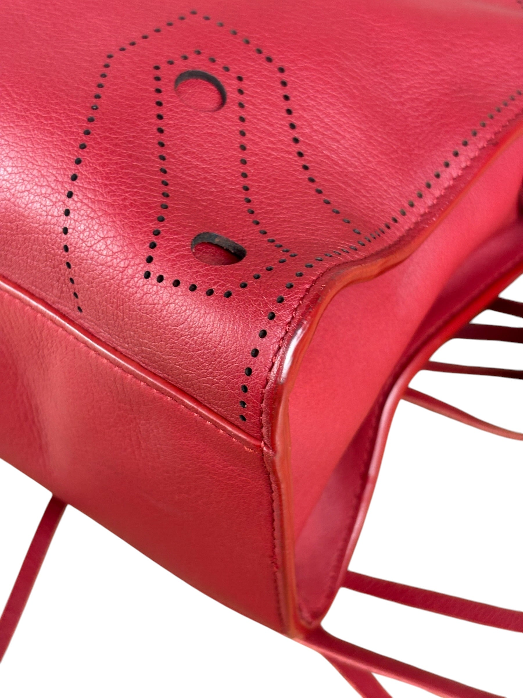 Balenciaga Red Leather Blackout City Two-Way Bag