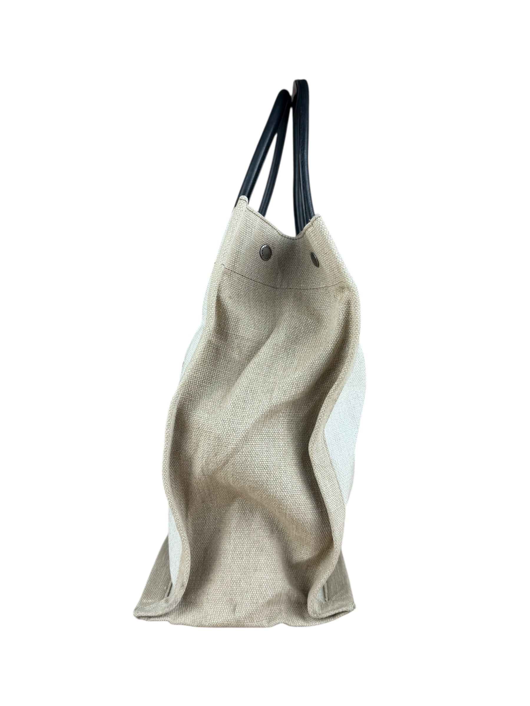 Saint Laurent Beige Canvas Rive Gauche Tote Bag