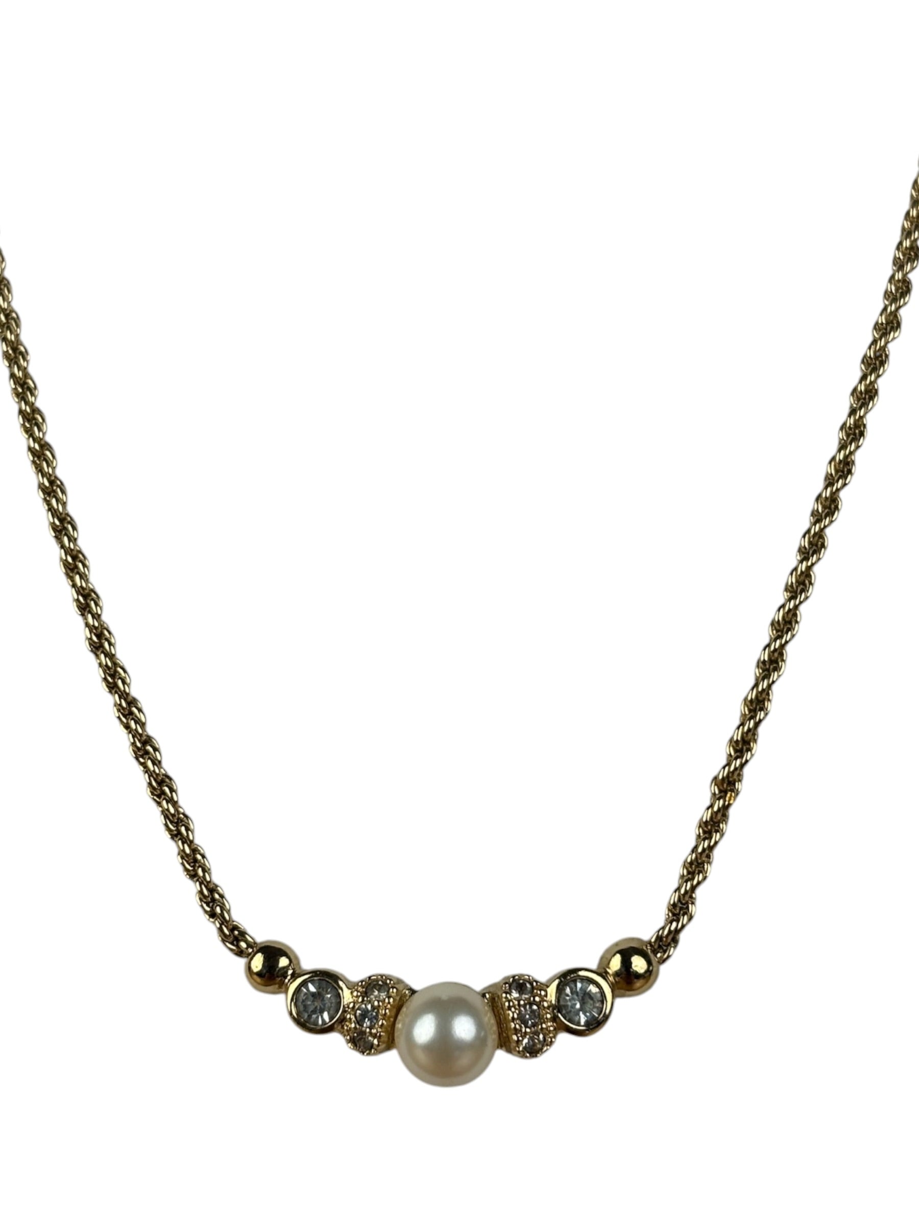 Christian Dior Vintage Gold Pearl Necklace