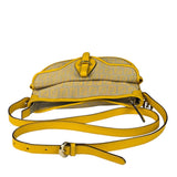 Fendi Yellow Leather Trim Zucca Crossbody Bag
