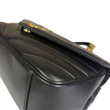 YSL Black Lambskin Matelasse Medium Loulou Shoulder Bag