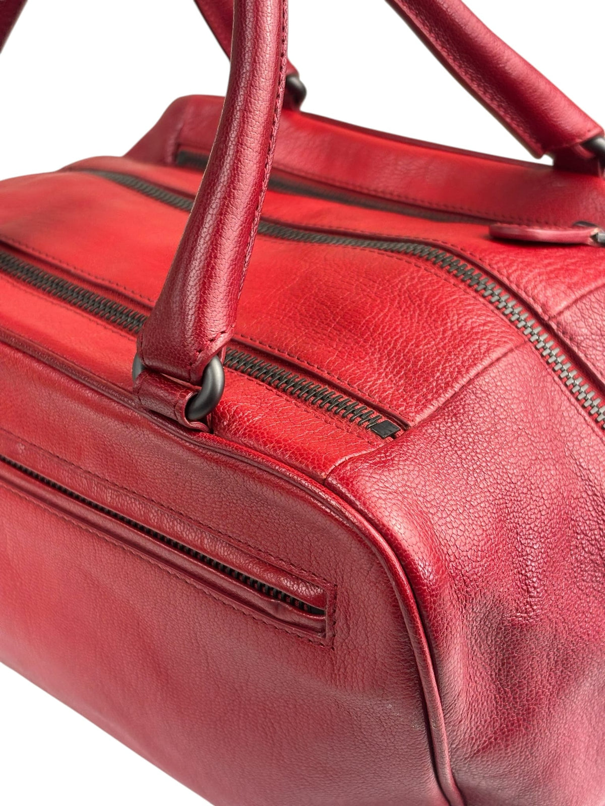 Bottega Veneta Red Leather Brera Handbag