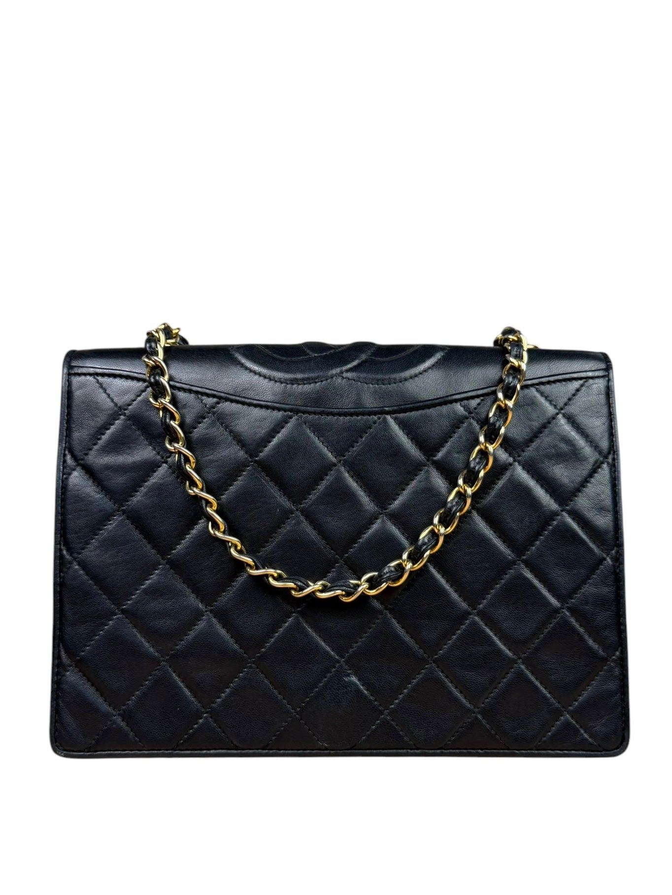 Chanel Black Diamond Stitch CC Timeless Chain Flap Bag '89-'91