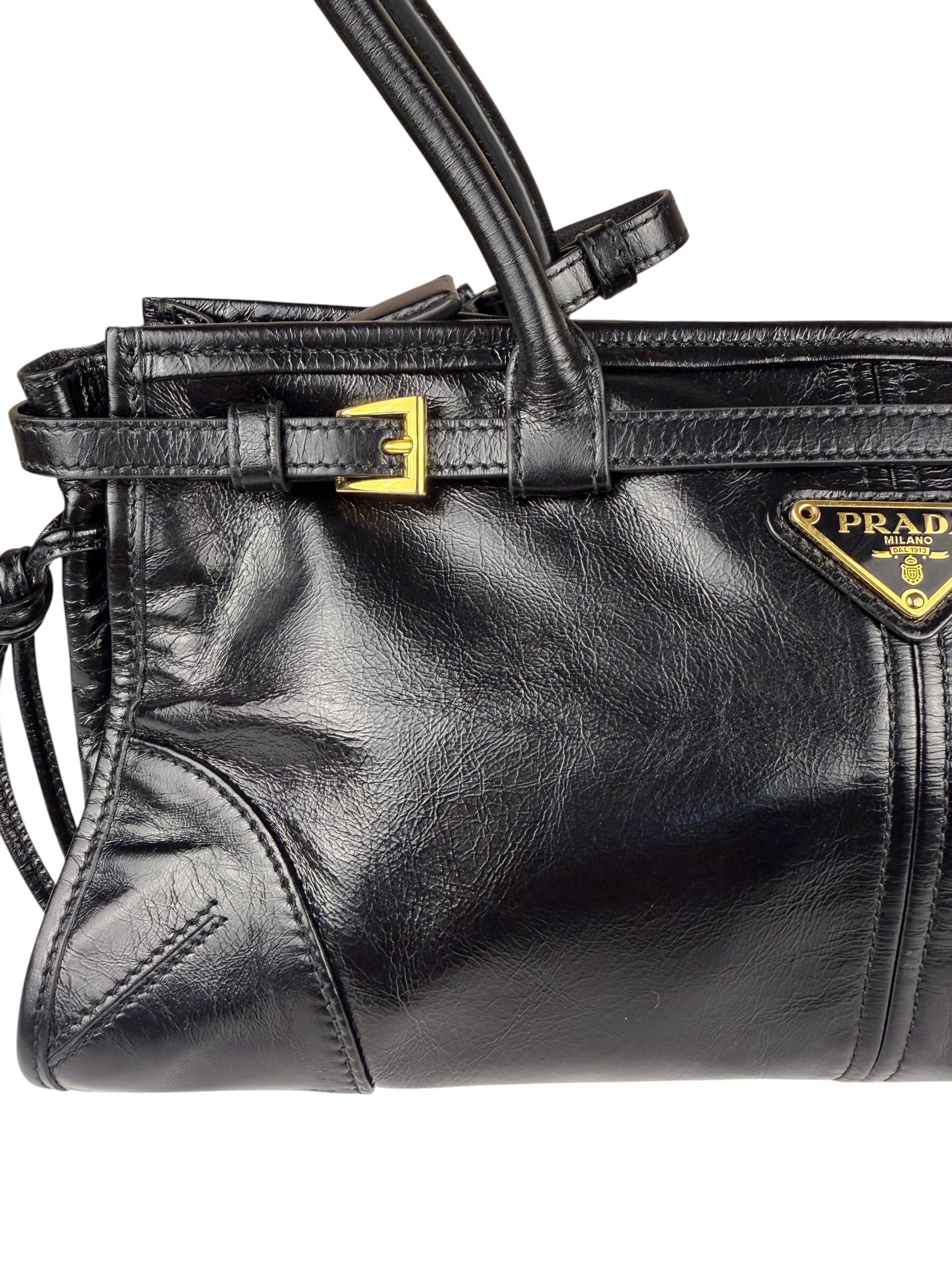 Prada Black Bonnie Calfskin Shoulder Bag