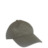 Telfar Grey Leather Logo Embossed Hat