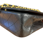 Chanel CC Vintage Black Quilted Chain Flap Bag