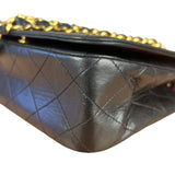 Chanel CC Vintage Black Quilted Chain Flap Bag