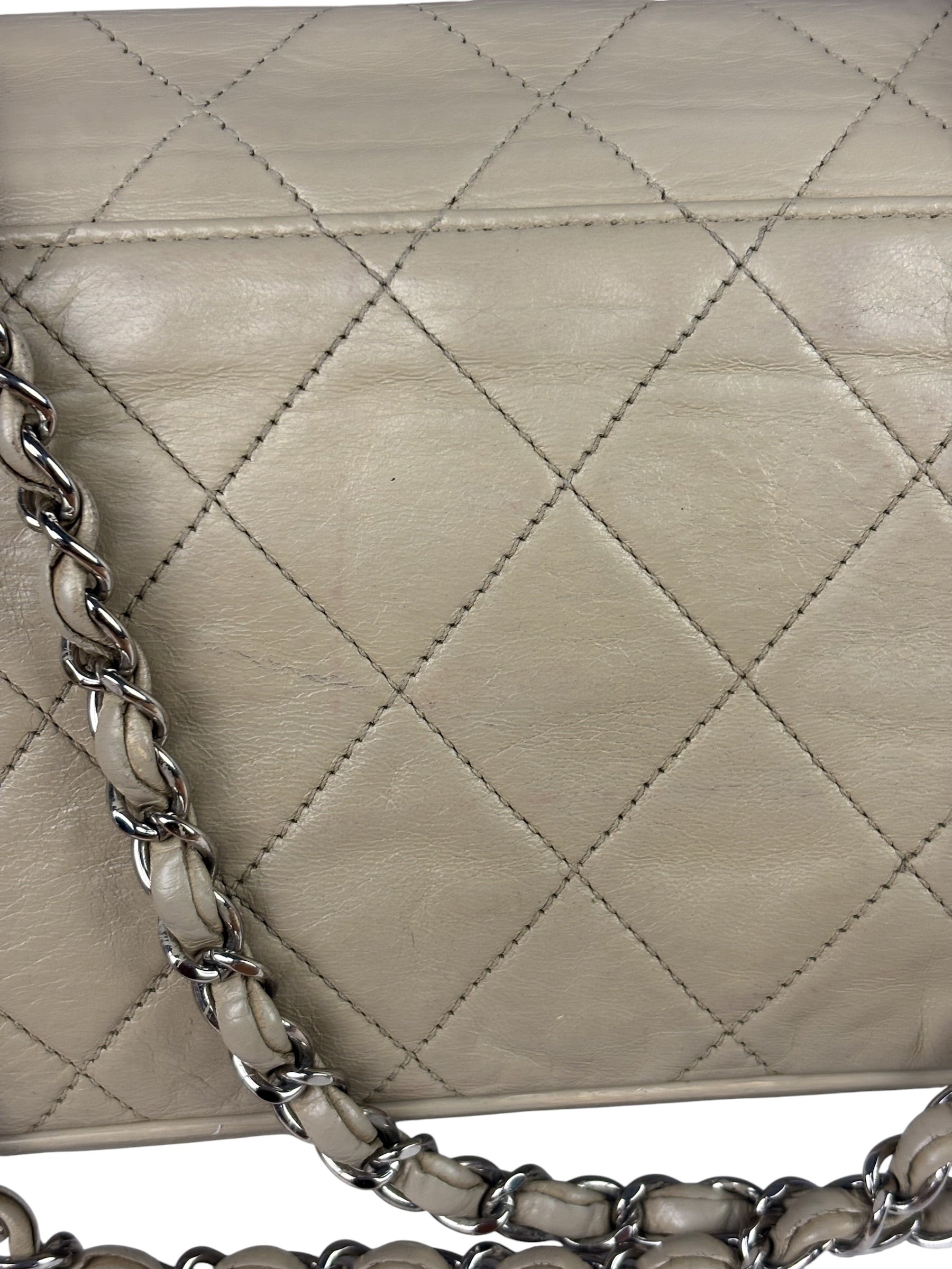 Chanel Light Grey Quilted Mademoiselle Chain Flap Bag 2008