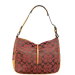 Coach Multicolor Leather Trim Signature Canvas Shoulder Bag