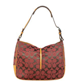 Coach Multicolor Leather Trim Signature Canvas Shoulder Bag