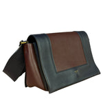 Celine Navy Blue/Burgundy Medium Frame Shoulder Bag