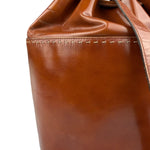 Celine Vintage Brown Leather Cinch Bucket Crossbody Bag