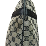 Gucci Black Leather Trim GG Supreme Hobo Bag