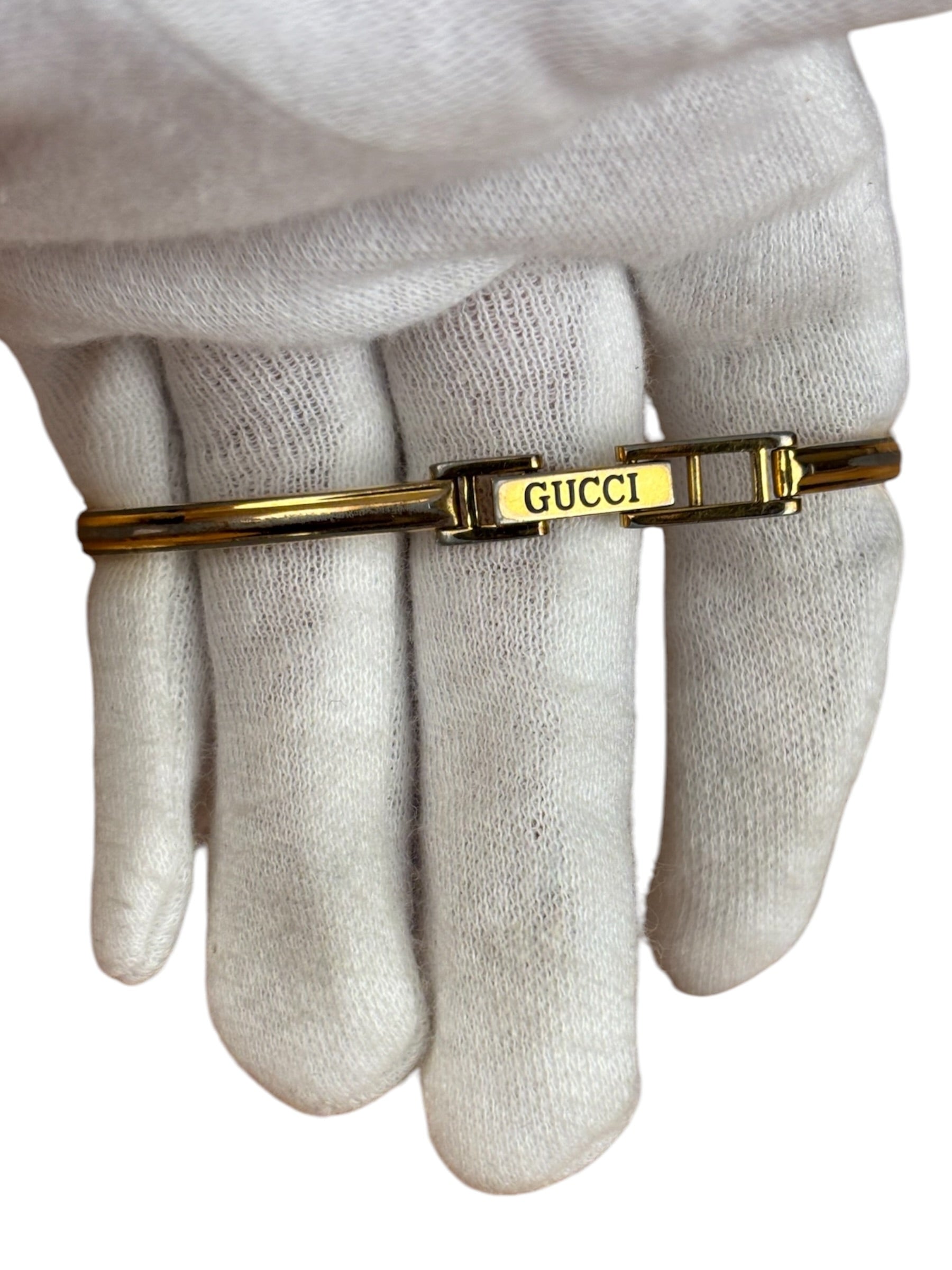 Gucci Vintage Gold 1100L Interchangeable Bezel Bangle
