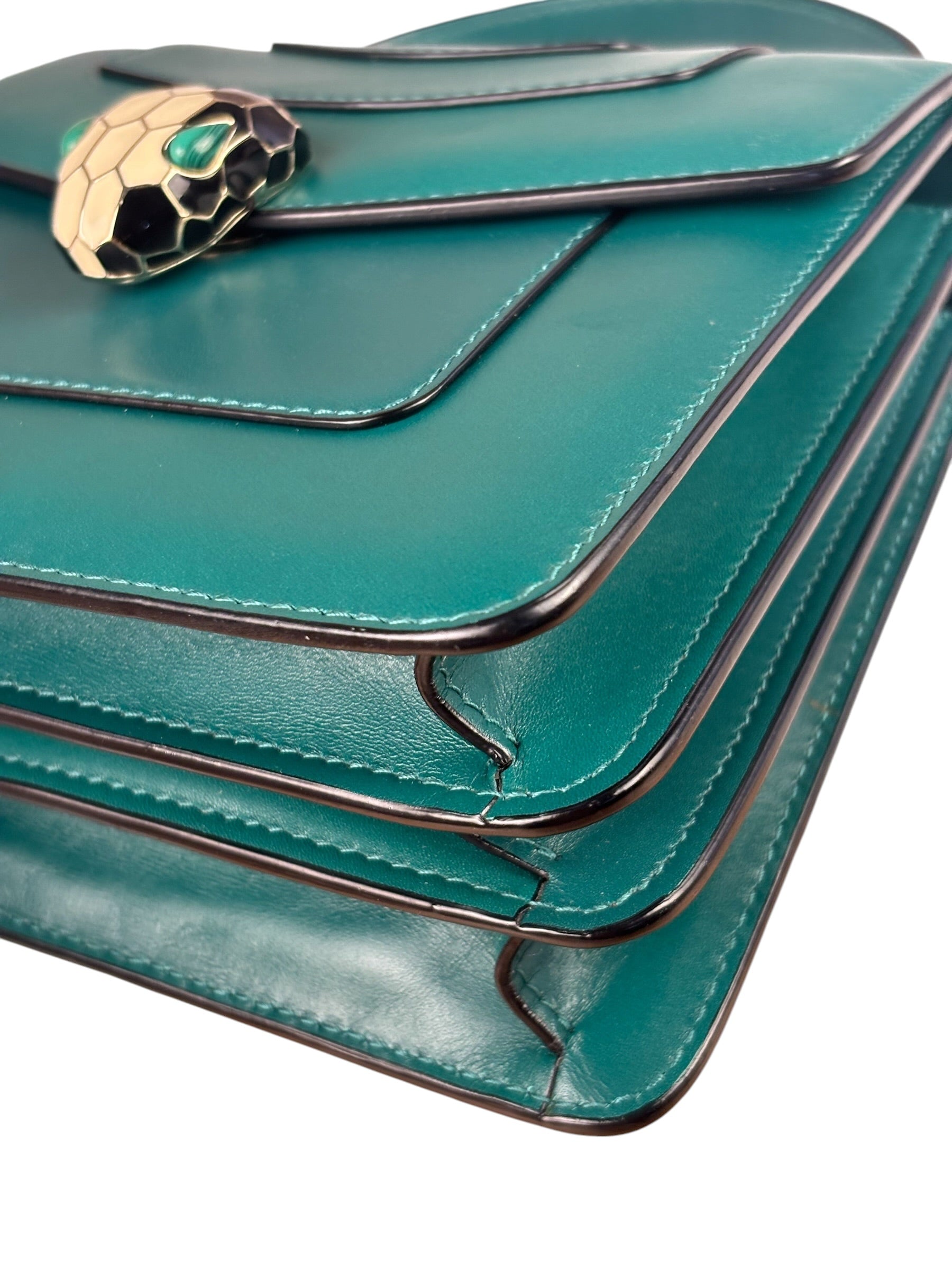BVLGARI Serpenti Forever Mini Top Handle Bag Green