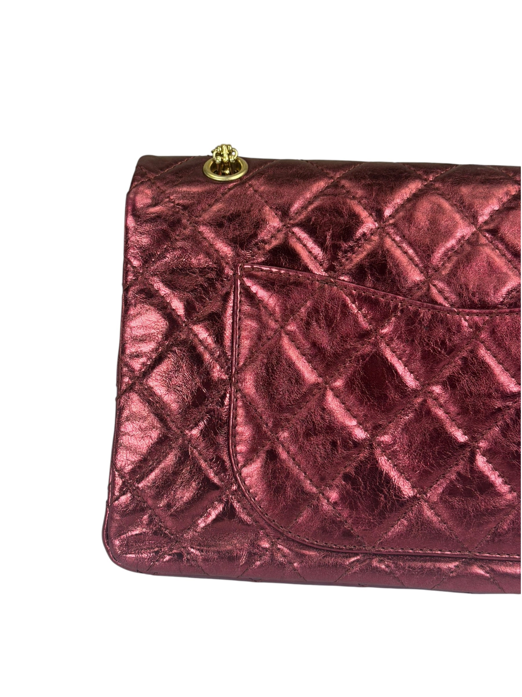 Chanel Patent Burgundy Quilted Leather 2.55 Reissue Double Flap Bag 2008