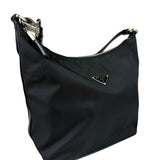 Prada Black Leather Trim/Tessuto Nylon  Shoulder Bag