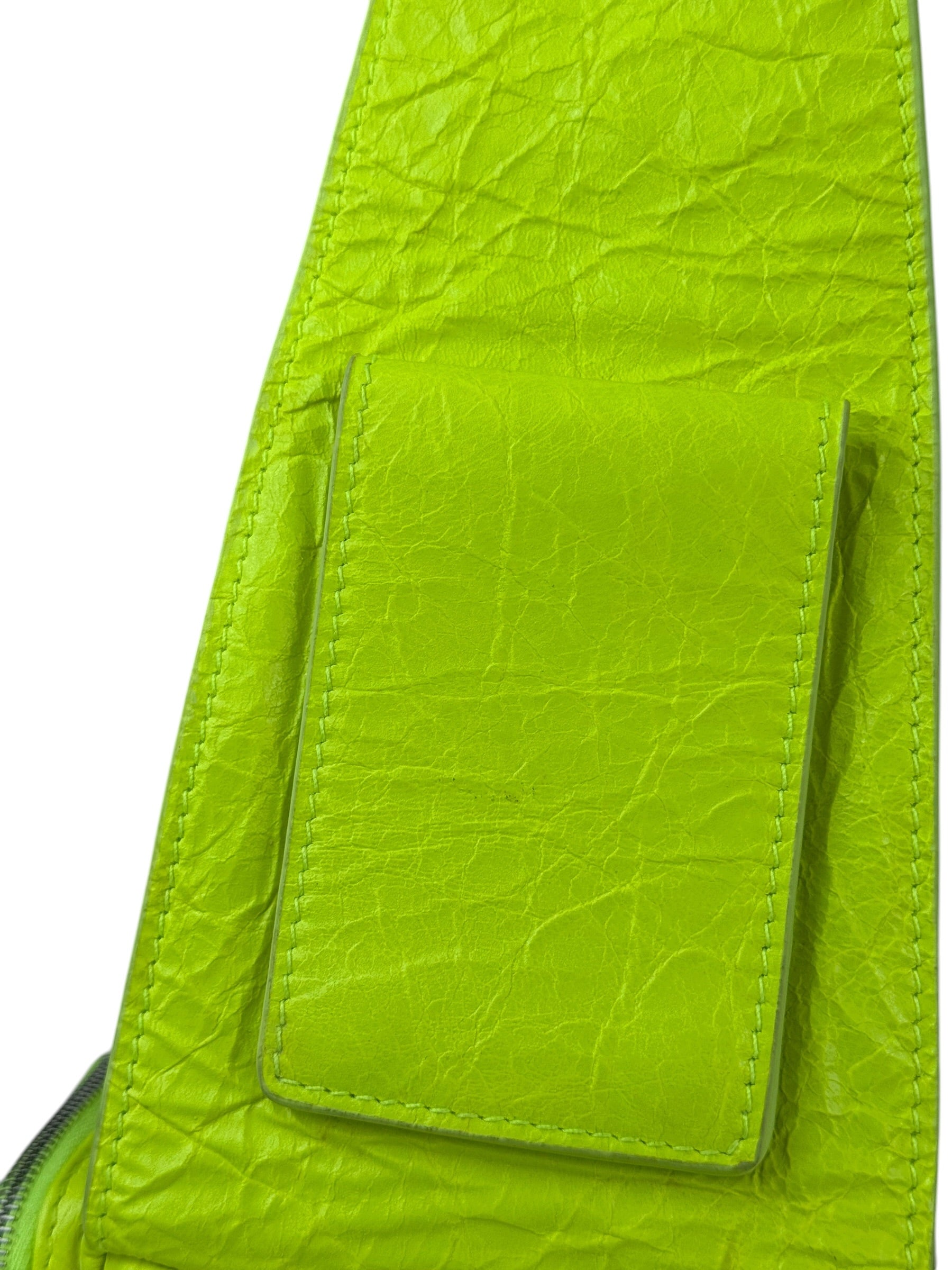 Balenciaga Fluo Yellow Leather Super Busy XS Sling Bag