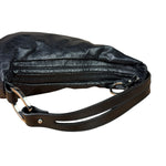 Fendi Vintage Black Leather Oyster Hobo Bag