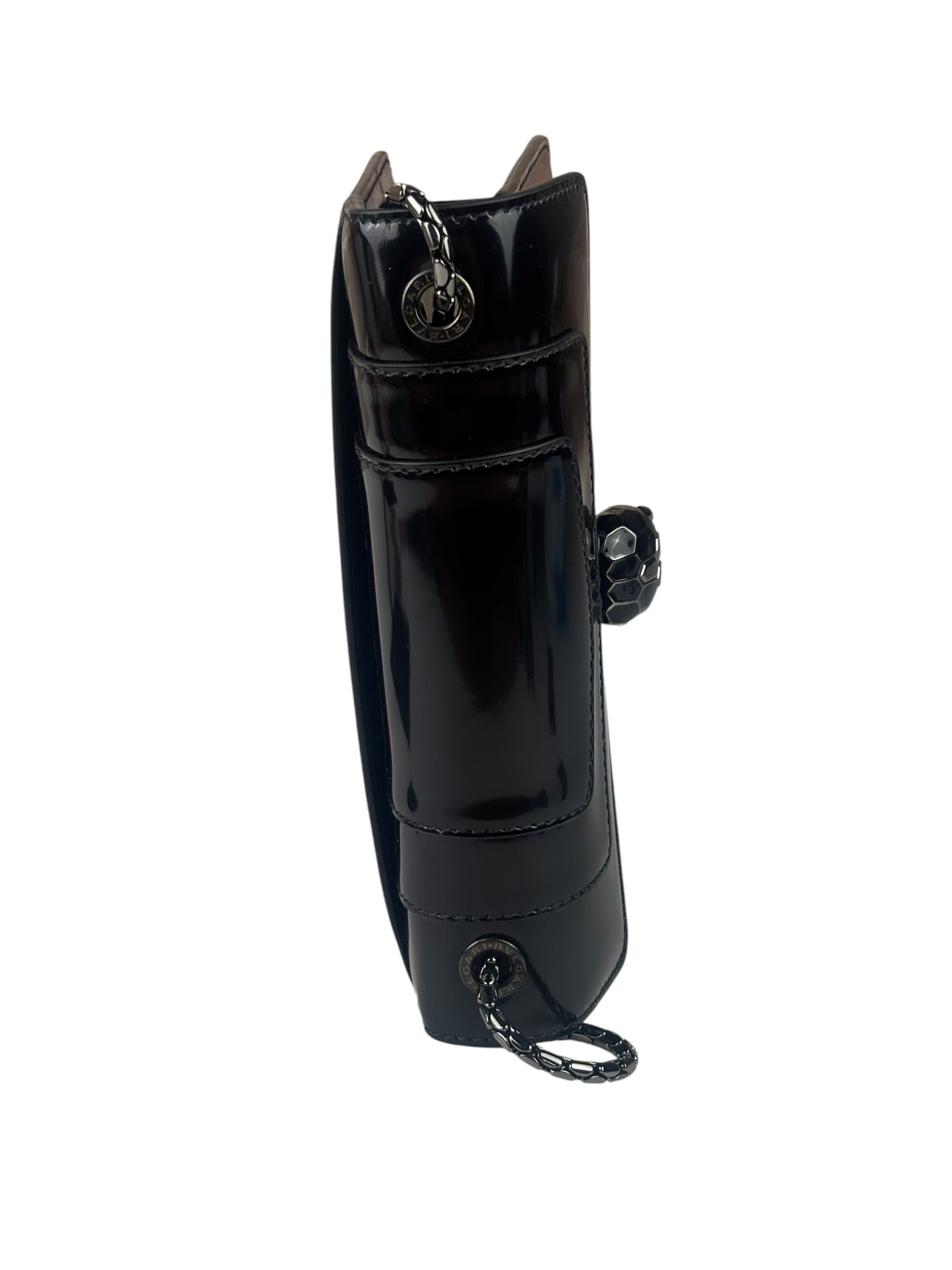 Bvlgari Black Patent Leather Small Serpenti Crossbody Bag