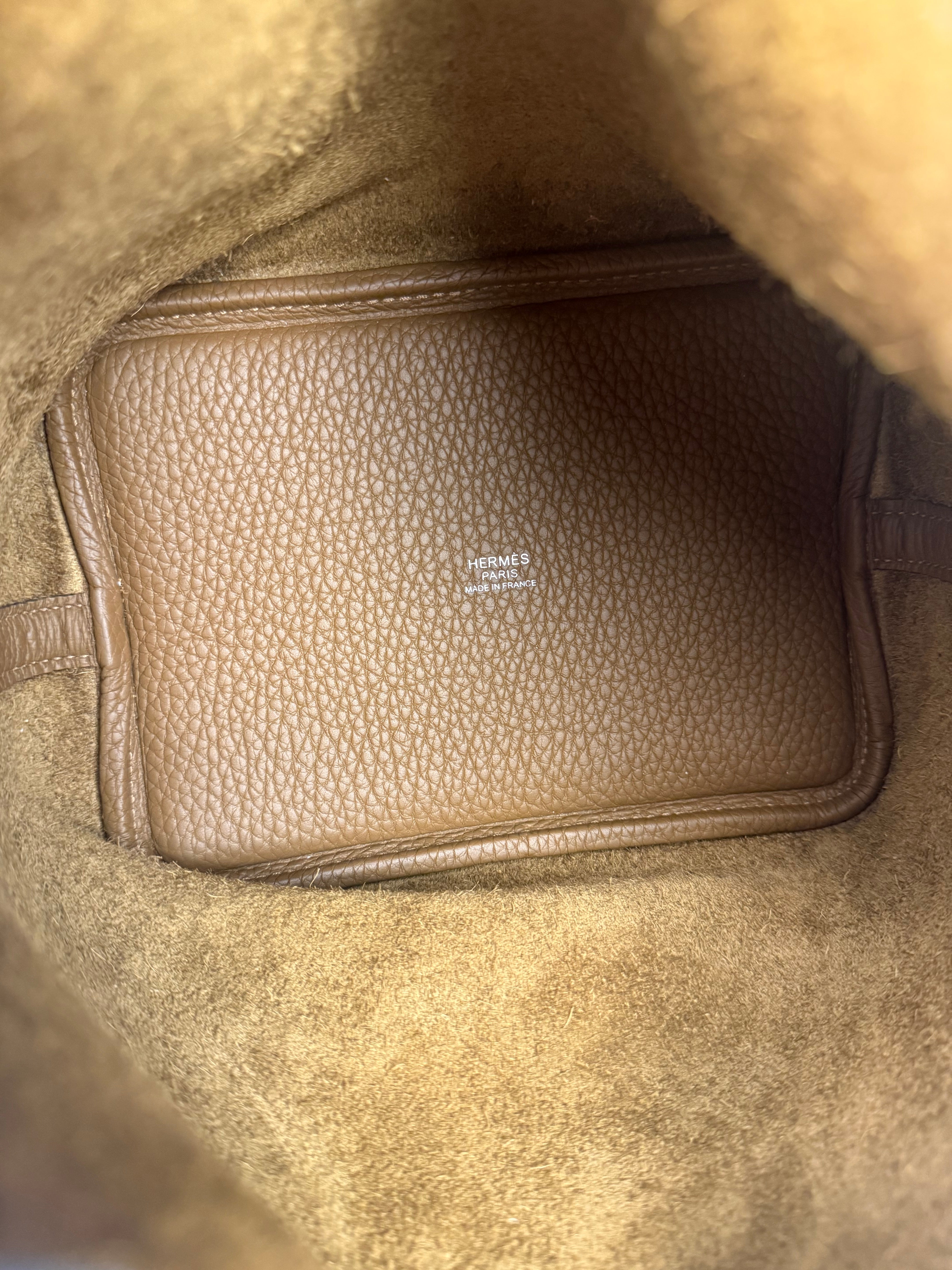 Hermes Brown Taurillon Clemence Leather Picotin 18 Lock Handbag 2021