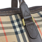 Burberry Leather House Check Boston Duffle Bag