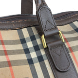 Burberry Leather House Check Boston Duffle Bag