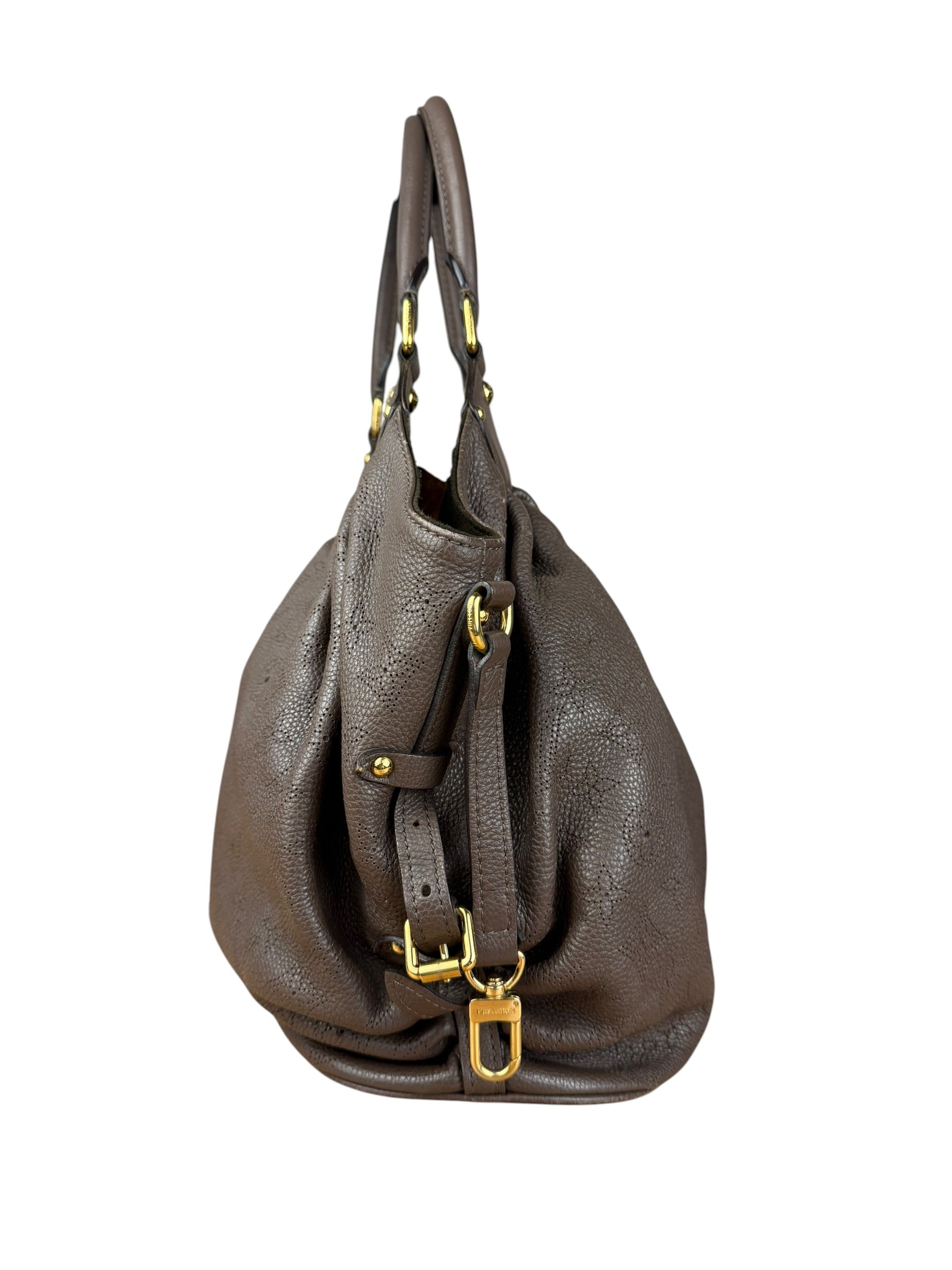 Louis Vuitton Brown Leather Mahina Hobo Bag