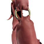 Yves Saint Laurent Dusty Rose Leather Tropez Ruffled Frilled Hobo Bag