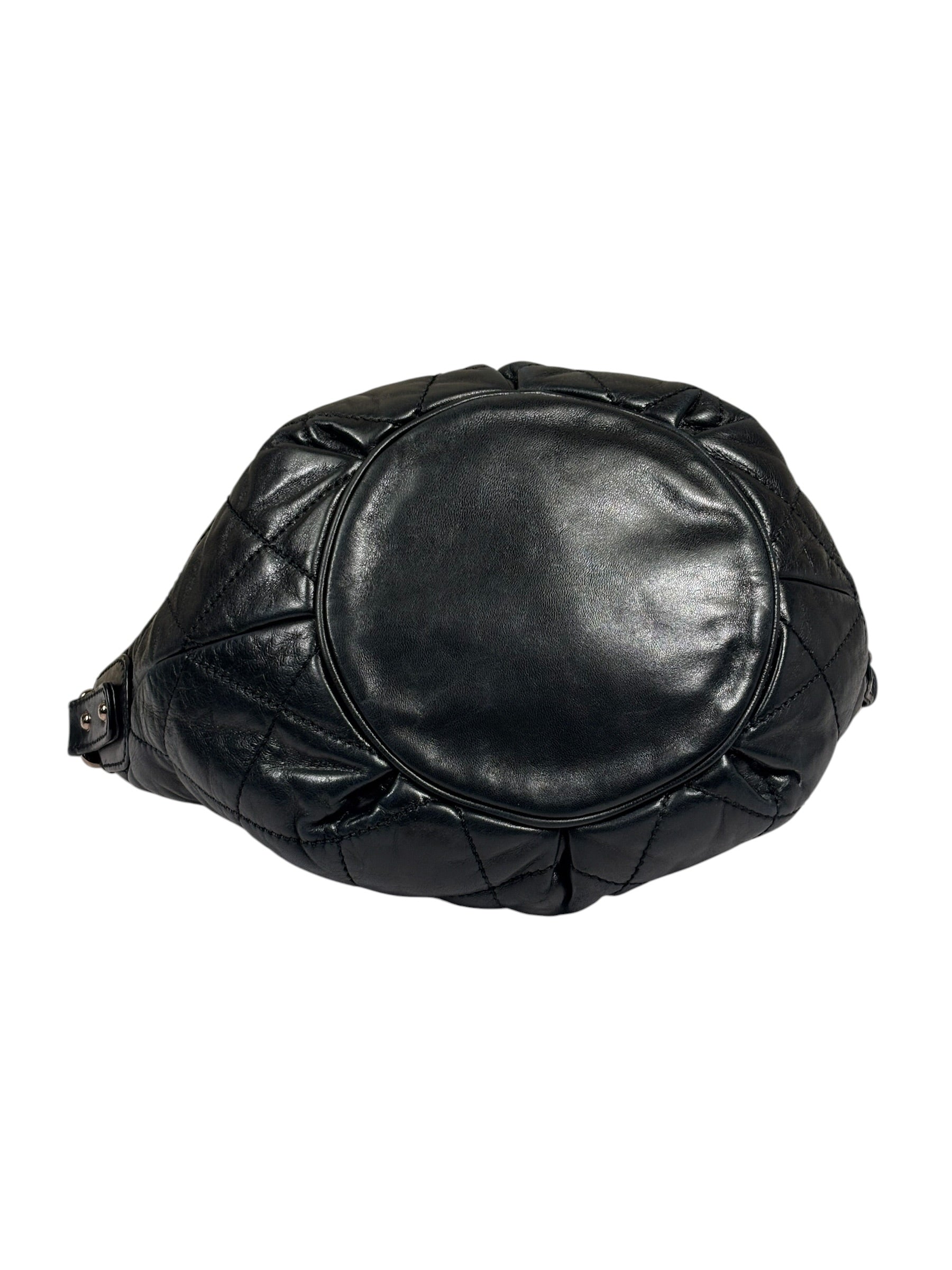 Chanel Black Quilted Lambskin Cloudy Bundle Hobo 2005