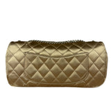 Chanel CC Limited Edition Gold Satin Quilted Flap Bag 2008