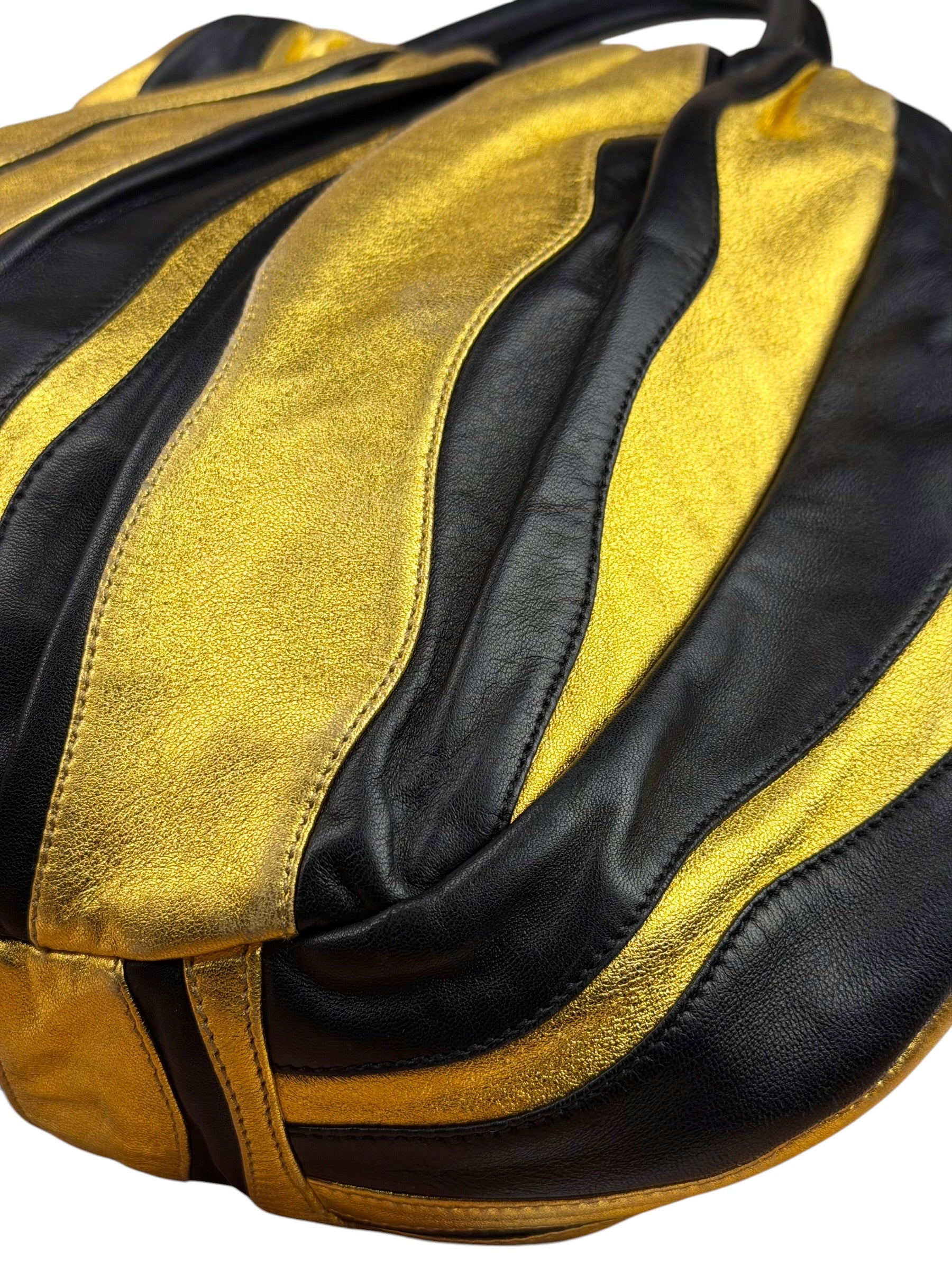 Prada Bicolor Leather Nappa Waves Tote Bag
