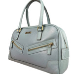 Gucci Blue Leather Micro GG Bowler Bag