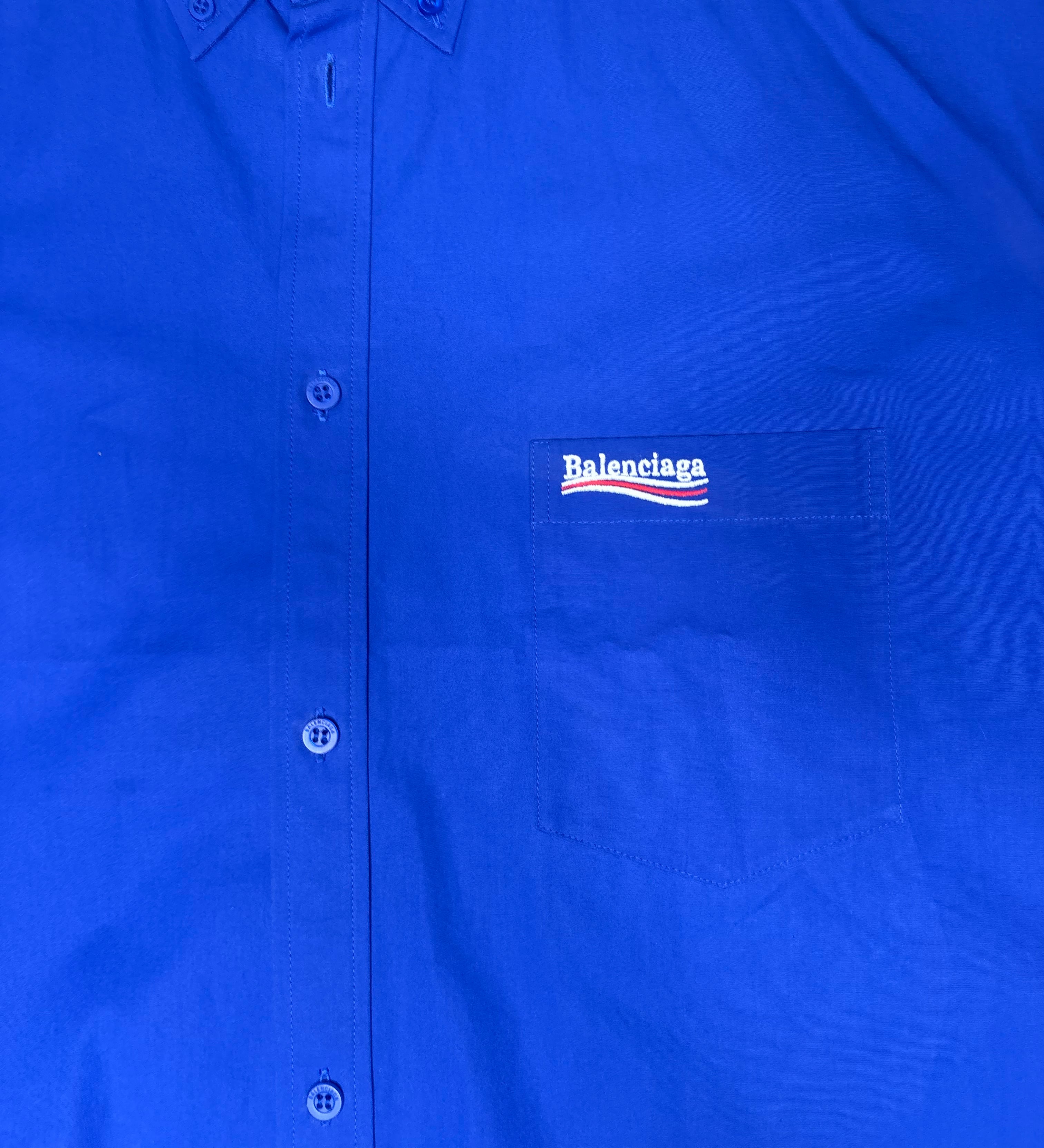 Balenciaga Blue Poplin Button Up Shirt