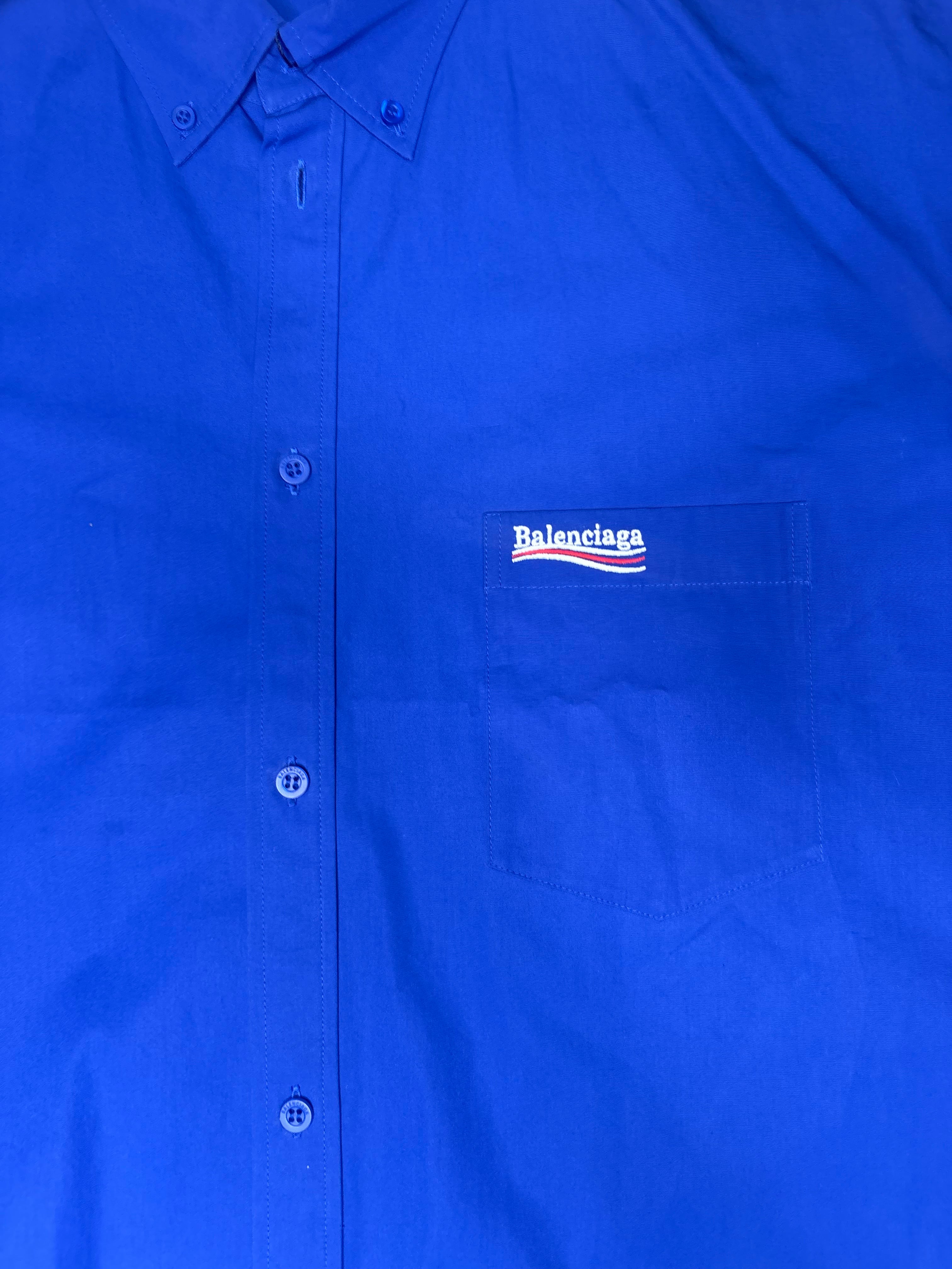 Balenciaga Blue Poplin Button Up Shirt
