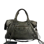 Balenciaga Grey Leather Medium Le City Shoulder Bag