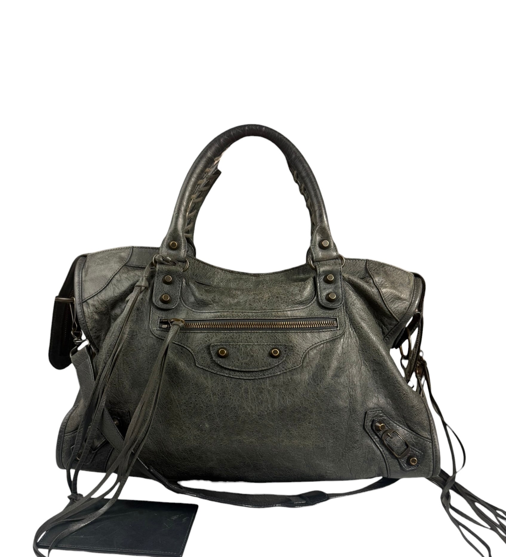 Balenciaga Grey Leather Medium Le City Shoulder Bag